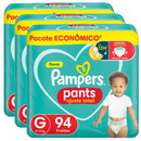 Kit 3 Fraldas Pants Ajuste Total G 94 unidades