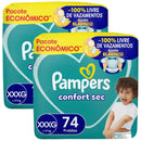 Kit 2 Fraldas Confort Sec XXXG 74 unidades