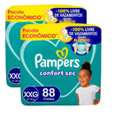 Kit Fralda Confort Sec XXG 2 Pacotes de 88 Unidades