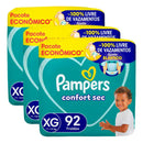 Kit Fralda Confort Sec XG 3 Pacotes de 92 Unidades