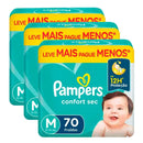 Kit Fralda Confort Sec M 3 Pacotes de 70 unidades