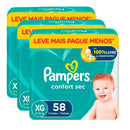 Kit Fralda Confort Sec XG 3 Pacotes de 58 unidades
